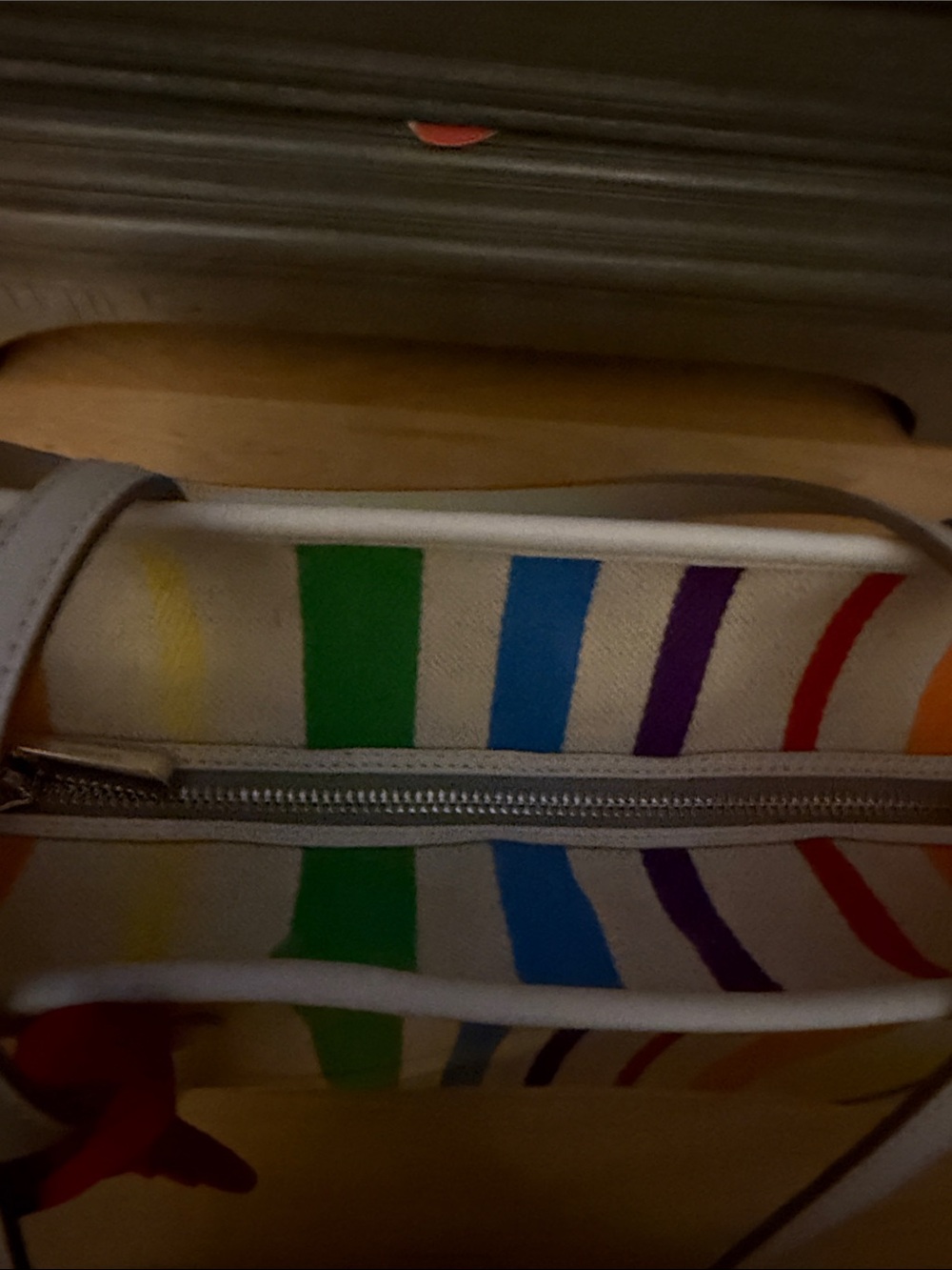 kate spade White Multicolor Rainbow Stripe Tote NWOT - Picture 12 of 12